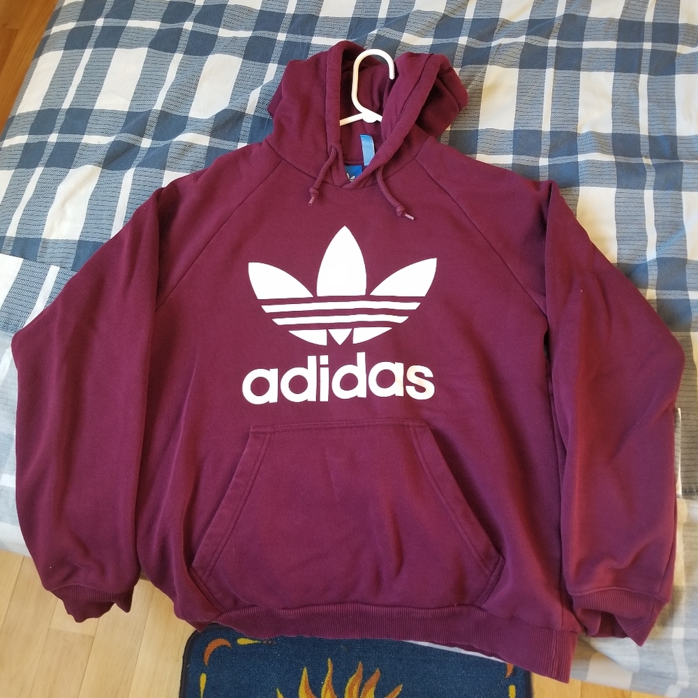 Burgundy Adidas hoodie